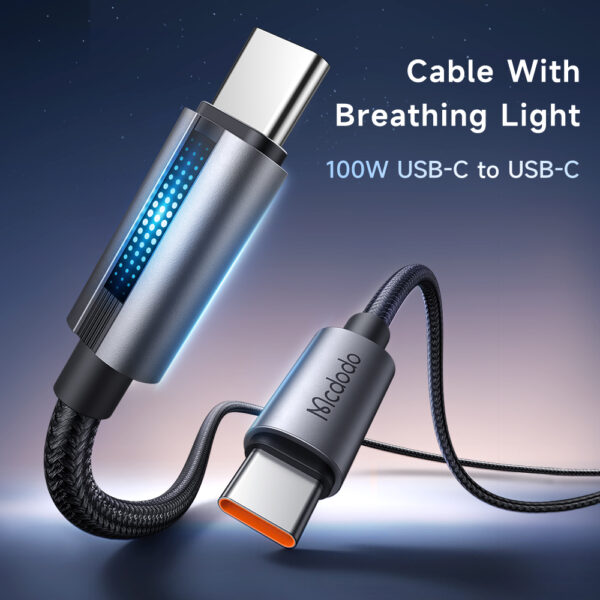 USB-C-zu-USB-C-Schnellladekabel 1.2m mit Atmungslicht, 100W, Mcdodo CA-5740 – Bild 4