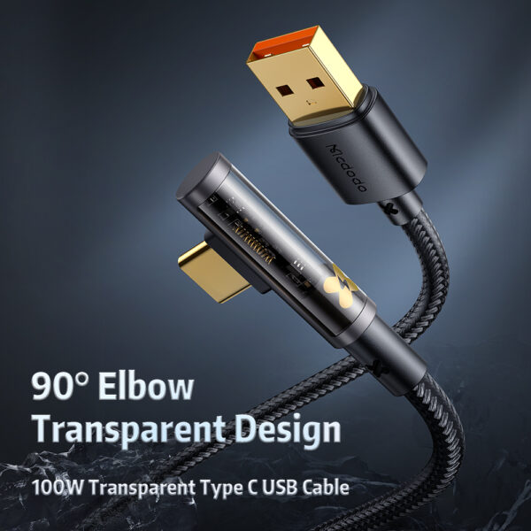 USB-A zu USB-C Schnellladekabel 1,2 m 100W, 6A, Transparentes Design – Mcdodo CA-338 – Bild 3