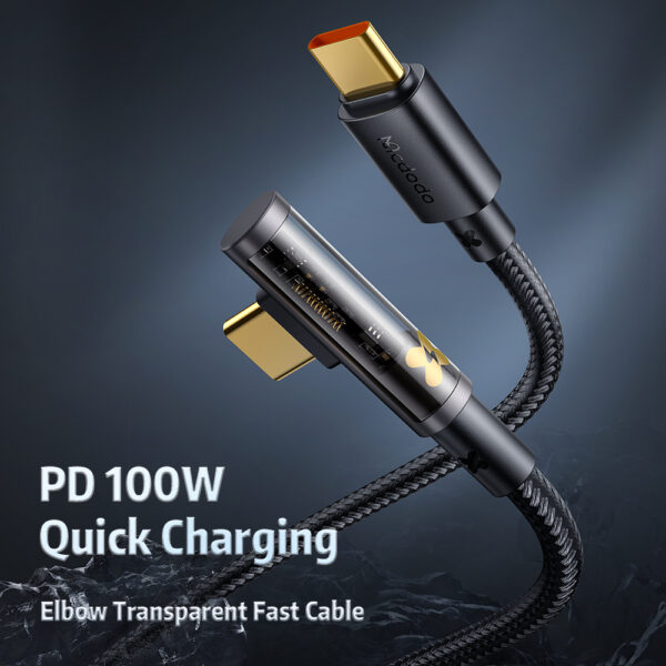 USB-C auf USB-C Schnellladekabel mit 90°-Design 1.2M – Mcdodo CA-3400 – Bild 3