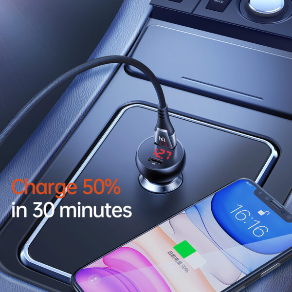 30W Car Charger with Digital Display (PD + 5A Fast Charging) - Mcdodo CC-6810 – Bild 7