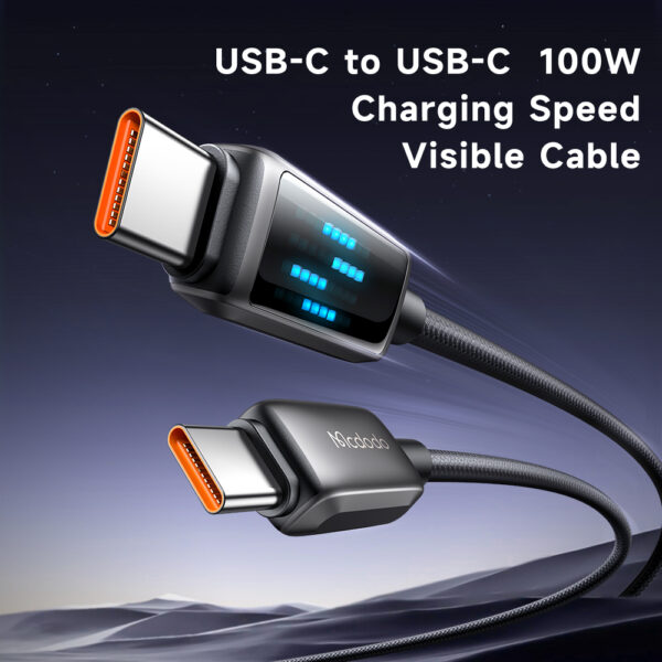 Transparent USB-C to USB-C Charging Cable 100W – Mcdodo CA-4250 – Bild 6