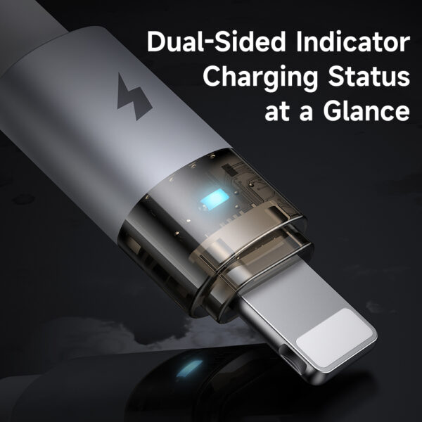 USB-A to Lightning 3A Transparent Charging Cable with LED Light – Mcdodo CA-691 – Bild 6