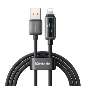 USB-A to Lightning Charging Cable with Ice Blue LED Light, 3A Fast Charge, 1.2m – Mcdodo CA-5250