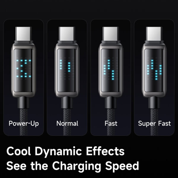 USB-A to USB-C Charging Cable with Ice Blue LED, 6A Fast Charging, 1.2m – Mcdodo CA-2350 – Bild 3