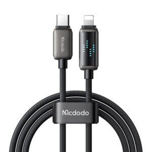 USB-C to Lightning Charging Cable with Ice Blue Light, 36W Power, 1.2m Length – Mcdodo CA-2630