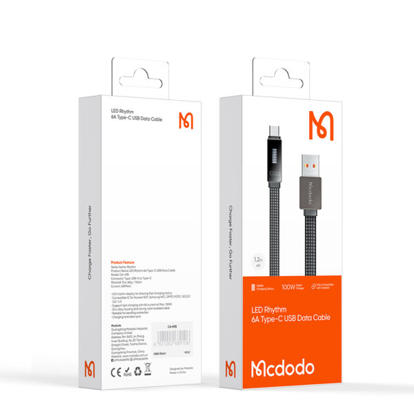 USB-C-Ladekabel mit Rhythmus-LED-Anzeige, 100W, 1,2 m – Mcdodo CA-4980 – Bild 15