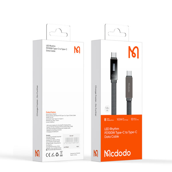USB-C to USB-C Charging Cable with LED Display, 100W, 1.2m, 5A – Mcdodo CA-4470 – Bild 17
