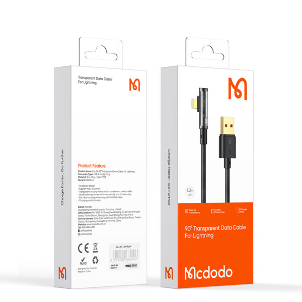 USB-A auf Lightning Schnellladekabel mit 90°-Winkel 1,2 m – Mcdodo CA-3510 – Bild 16