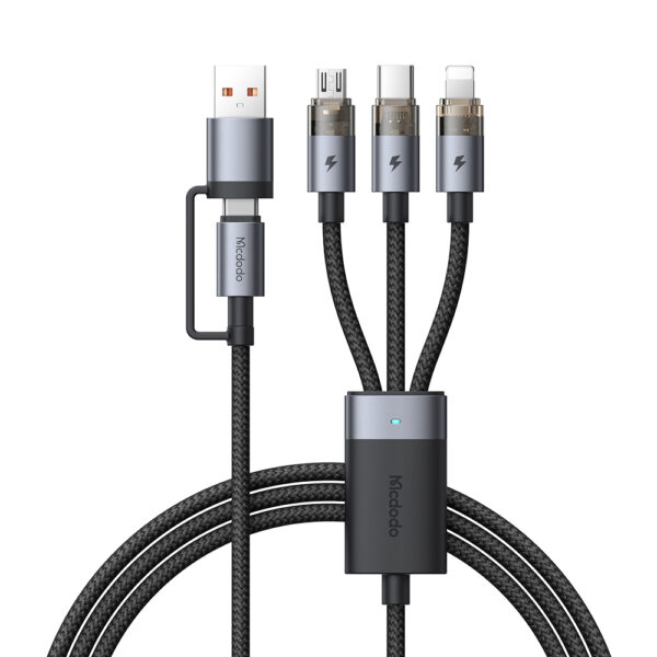 6-in-1 Transparent 100W Charging Cable with LED Indicator – Mcdodo CA-7260