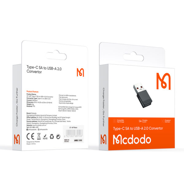 Type-C 5A to USB-A 2.0 Convertor – Mcdodo OT-6970 – Bild 12