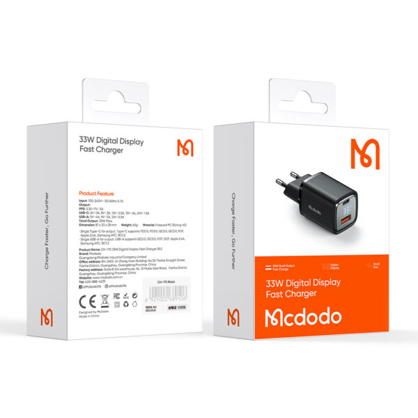 33W Digitales Schnellladegerät mit Dual-Port – Mcdodo CH-1701 (EU-Stecker) – Bild 15