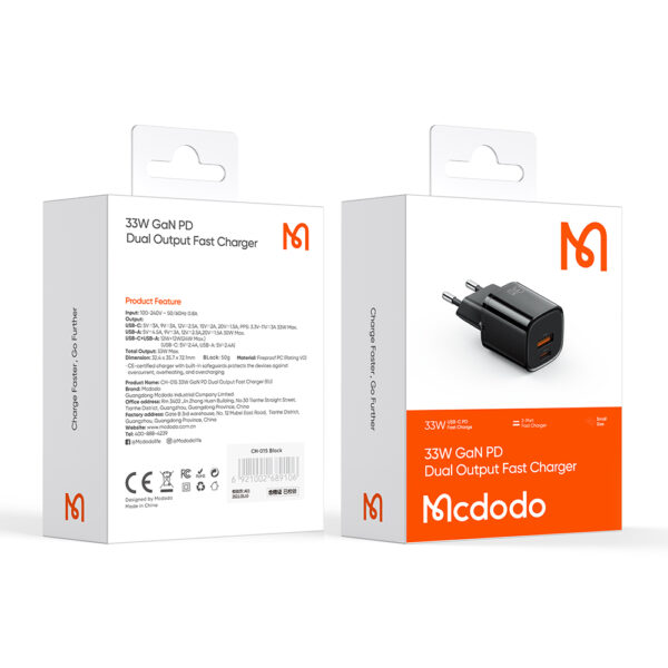 33W GaN Schnellladegerät mit Dual-Port – Mcdodo CH-0151 (EU-Stecker) – Bild 14