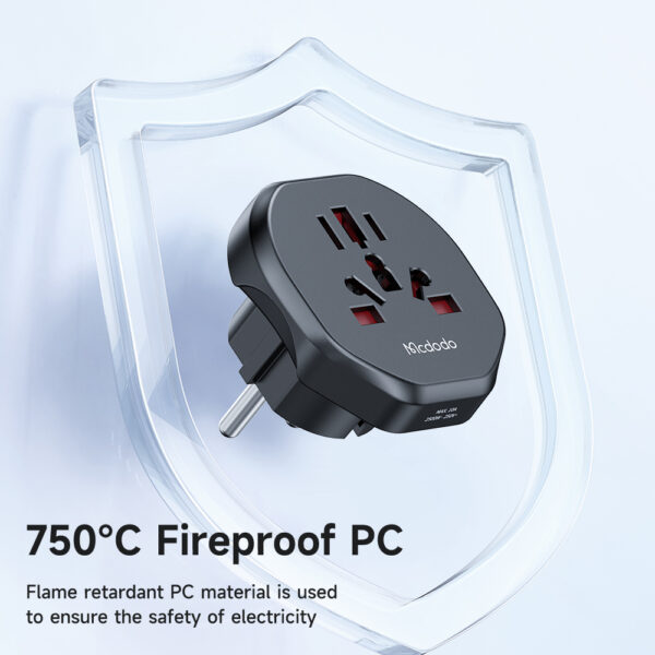 Universal Reiseadapter 10A – Mcdodo CP-4550 mit EU-Stecker – Bild 4