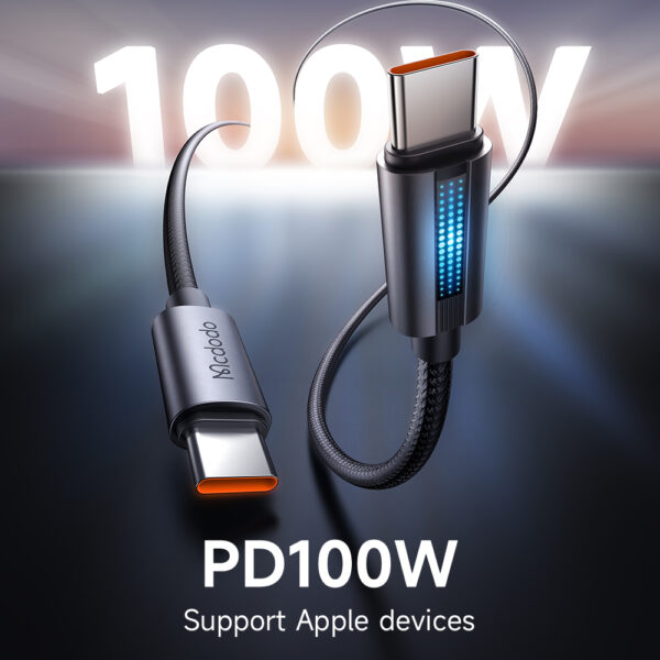 USB-C-zu-USB-C-Schnellladekabel 1.2m mit Atmungslicht, 100W, Mcdodo CA-5740 – Bild 3