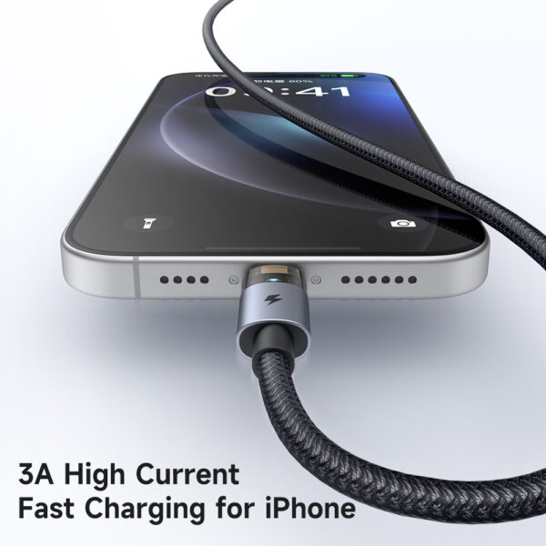 USB-A to Lightning 3A Transparent Charging Cable with LED Light – Mcdodo CA-691 – Bild 7