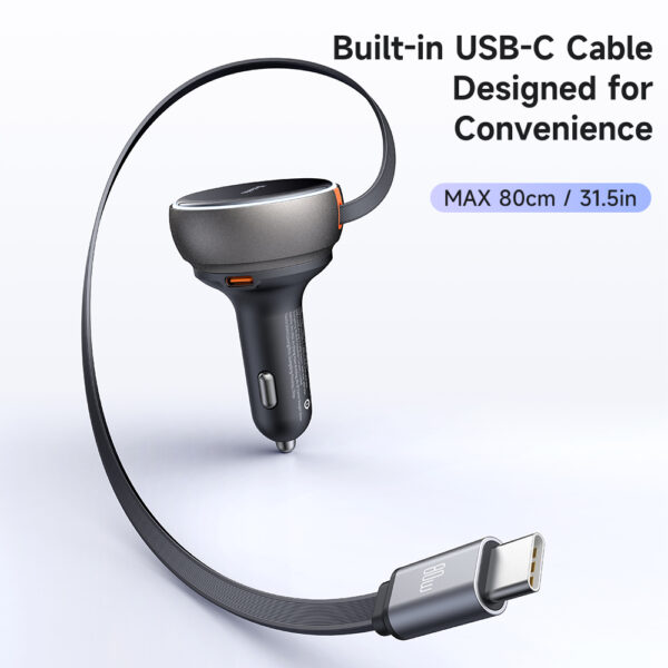 80W Car Charger with Built-in Retractable USB-C Cable - Mcdodo CC-4850 – Bild 4