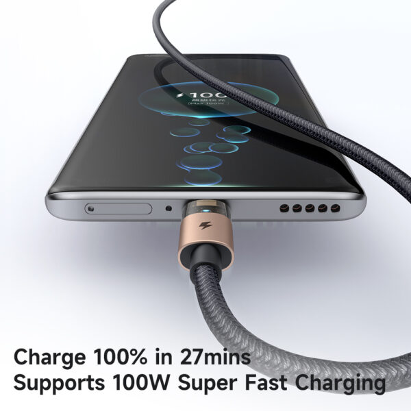 Transparente USB-A-zu-USB-C-Ladekabel mit Eisblauem Licht und 6A Stromstärke – Mcdodo CA-689 – Bild 8