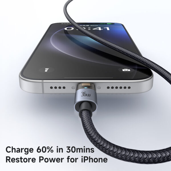Transparente USB-C auf Lightning Ladekabel mit Ladestatusanzeige – Mcdodo CA-694, 36W, 1.2m – Bild 8