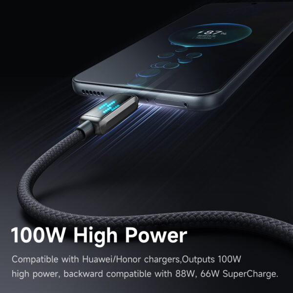 USB-A to USB-C Charging Cable with Ice Blue LED, 6A Fast Charging, 1.2m – Mcdodo CA-2350 – Bild 8