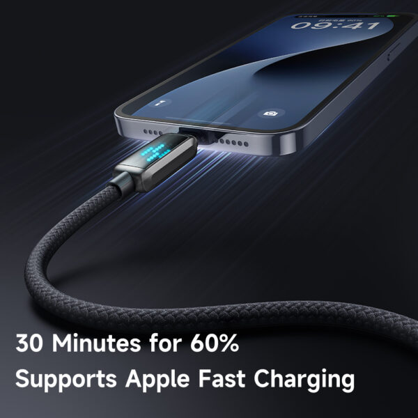 USB-C to Lightning Charging Cable with Ice Blue Light, 36W Power, 1.2m Length – Mcdodo CA-2630 – Bild 7
