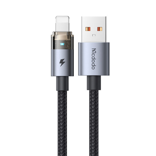 USB-A to Lightning 3A Transparent Charging Cable with LED Light – Mcdodo CA-691 – Bild 2