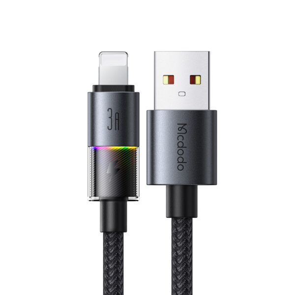 USB-A to Lightning RGB Cable with 7 Color Lights & 3A Fast Charging – Mcdodo CA-8170 – Bild 2