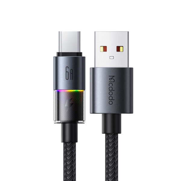 USB-A to USB-C RGB Cable with 7 Color Lights & 6A Fast Charging – Mcdodo CA-8180 – Bild 2