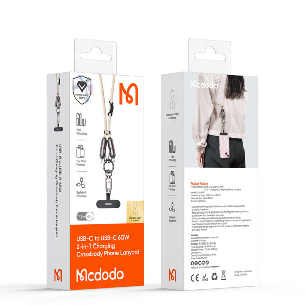 USB-C zu USB-C Lanyard Ladekabel 60W 1,2 m – Mcdodo CA-683 – Bild 18