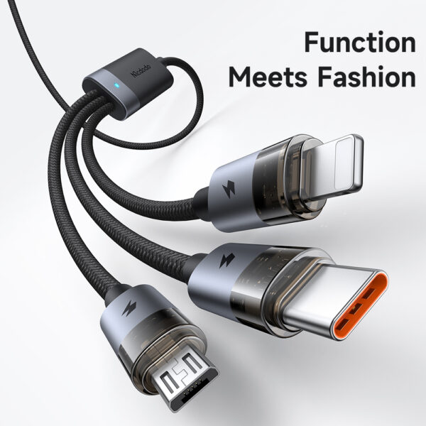 6-in-1 Transparent 100W Charging Cable with LED Indicator – Mcdodo CA-7260 – Bild 6