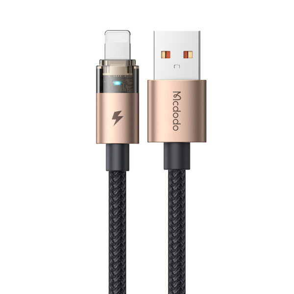 USB-A to Lightning 3A Transparent Charging Cable with LED Light – Mcdodo CA-691 – Bild 3