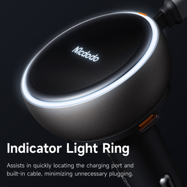 80W Car Charger with Built-in Retractable USB-C Cable - Mcdodo CC-4850 – Bild 6