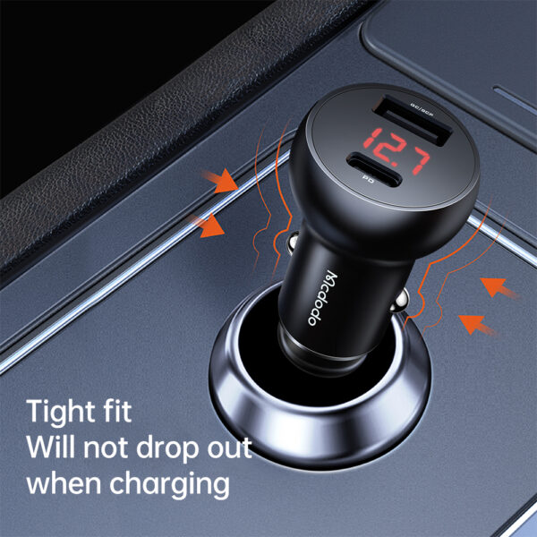 30W Car Charger with Digital Display (PD + 5A Fast Charging) - Mcdodo CC-6810 – Bild 5
