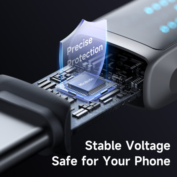 USB-A to USB-C Charging Cable with Ice Blue LED, 6A Fast Charging, 1.2m – Mcdodo CA-2350 – Bild 4