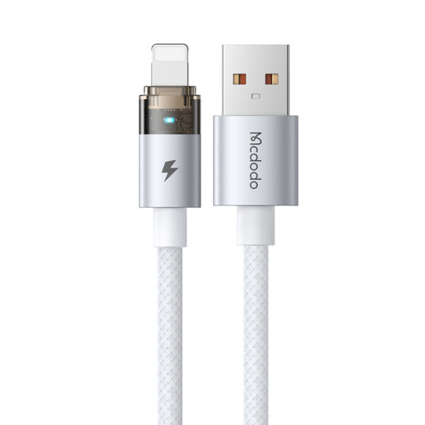 USB-A to Lightning 3A Transparent Charging Cable with LED Light – Mcdodo CA-691 – Bild 4