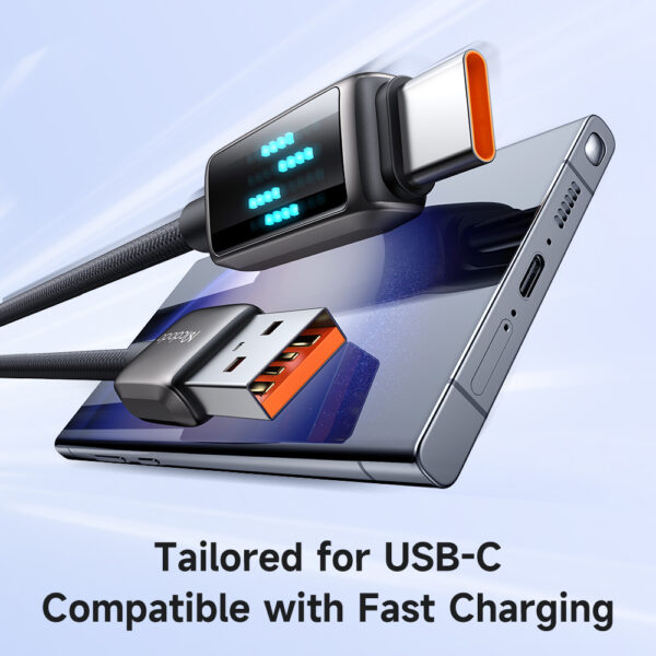 USB-A to USB-C Charging Cable with Ice Blue LED, 6A Fast Charging, 1.2m – Mcdodo CA-2350 – Bild 6