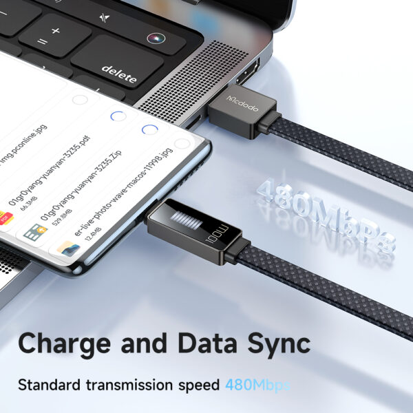 USB-C-Ladekabel mit Rhythmus-LED-Anzeige, 100W, 1,2 m – Mcdodo CA-4980 – Bild 8