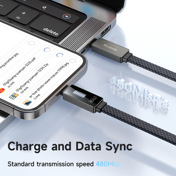 Lightning Charging Cable with Rhythm LED Display, 36W, 1.2m – Mcdodo CA-4960 – Bild 7