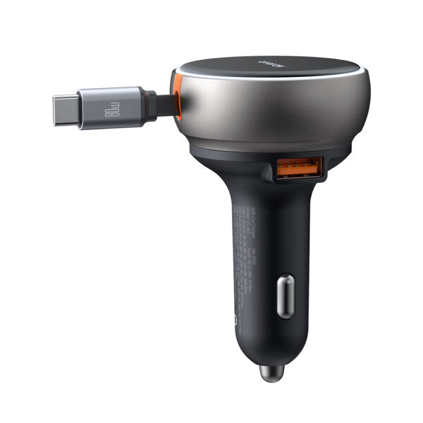 80W Car Charger with Built-in Retractable USB-C Cable - Mcdodo CC-4850 – Bild 2