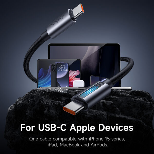 USB-C-zu-USB-C-Schnellladekabel 1.2m mit Atmungslicht, 100W, Mcdodo CA-5740 – Bild 6