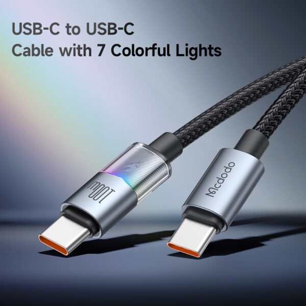 USB-C zu USB-C RGB Kabel mit 100W & E-Marker Chip – Modell CA-8200 von Mcdodo – Bild 3