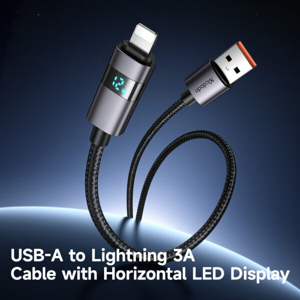USB-A-zu-Lightning-Ladekabel mit horizontalem LED-Display und 3A Stromstärke – Mcdodo CA-6490 – Bild 3