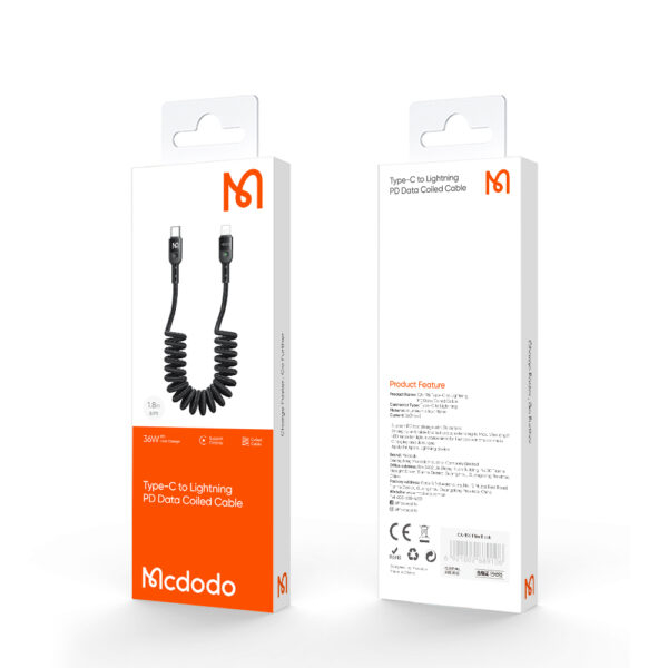 Spiralkabel USB-C auf Lightning 1,8 m - Mcdodo CA-1960 – Bild 14