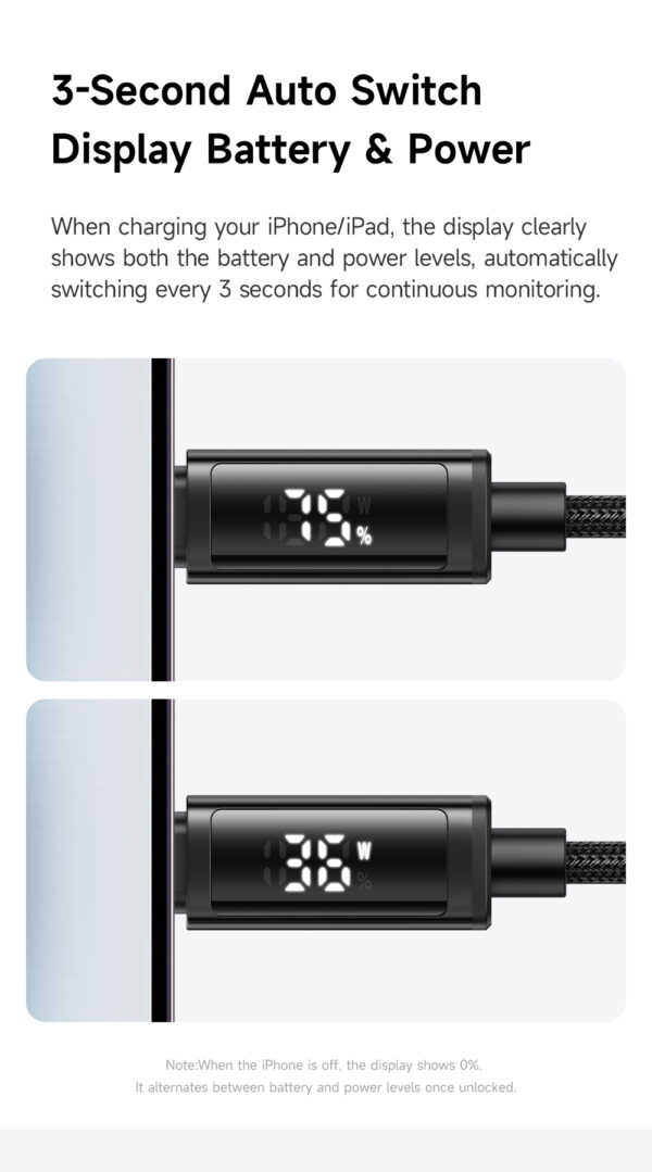 USB-A to Lightning 3A Cable with Dual LED Display – Mcdodo CA-797 – Bild 3