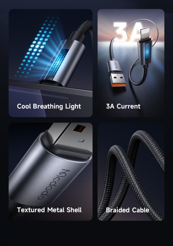 USB-A auf Lightning Ladekabel mit Atmungslicht – Mcdodo CA-5660 – Bild 9