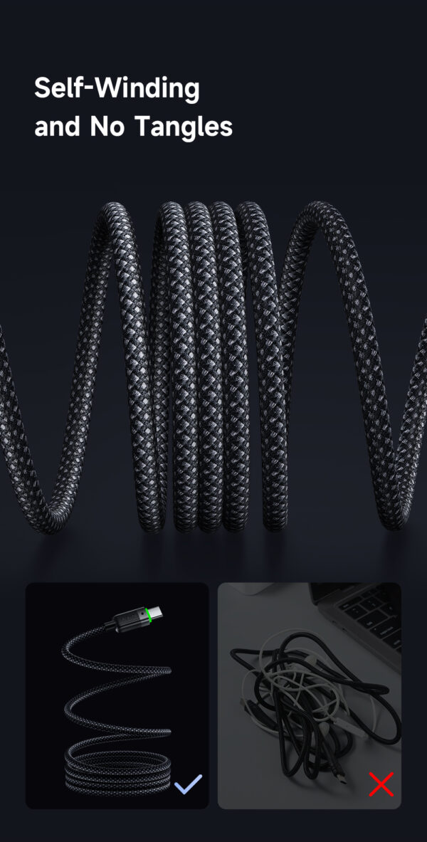 Mcdodo Ladekabel CA-2000 – USB-C zu USB-C, 60W, Selbstaufrollendes Magnetkabel – Bild 13
