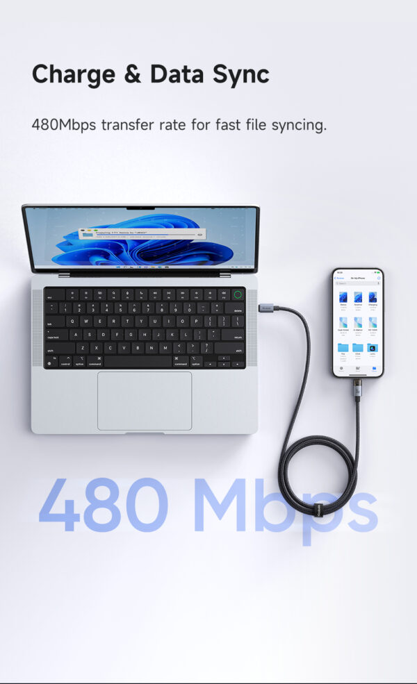 Transparente USB-C auf Lightning Ladekabel mit Ladestatusanzeige – Mcdodo CA-694, 36W, 1.2m – Bild 13