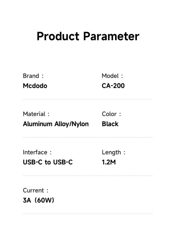 Mcdodo Ladekabel CA-2000 – USB-C zu USB-C, 60W, Selbstaufrollendes Magnetkabel – Bild 16