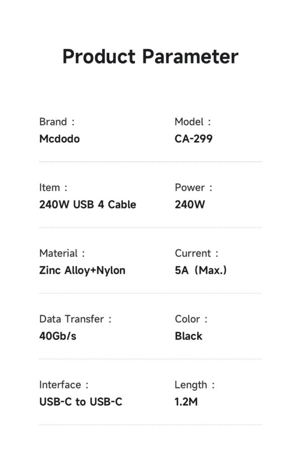 Mcdodo 240W USB 4 Kabel – Bild 5