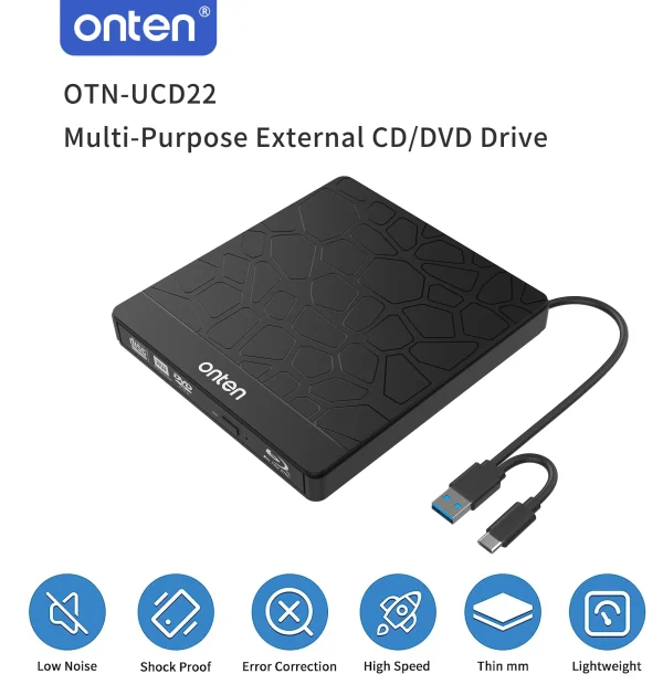 Externes Blu-ray/DVD/CD-Laufwerk – Onten OTN-UCD22 – Bild 4
