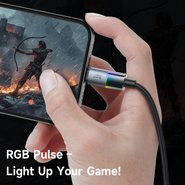 USB-A to Lightning RGB Cable with 7 Color Lights & 3A Fast Charging – Mcdodo CA-8170 – Bild 4